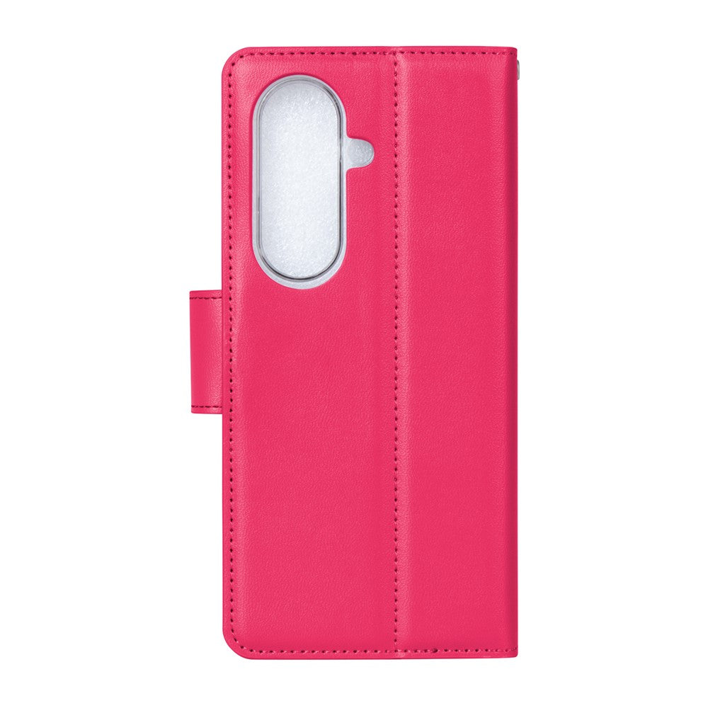 HANMAN Mill Series for Samsung	Galaxy Z Fold7 5G Case Wallet Stand PU Leather Phone Cover - Rose