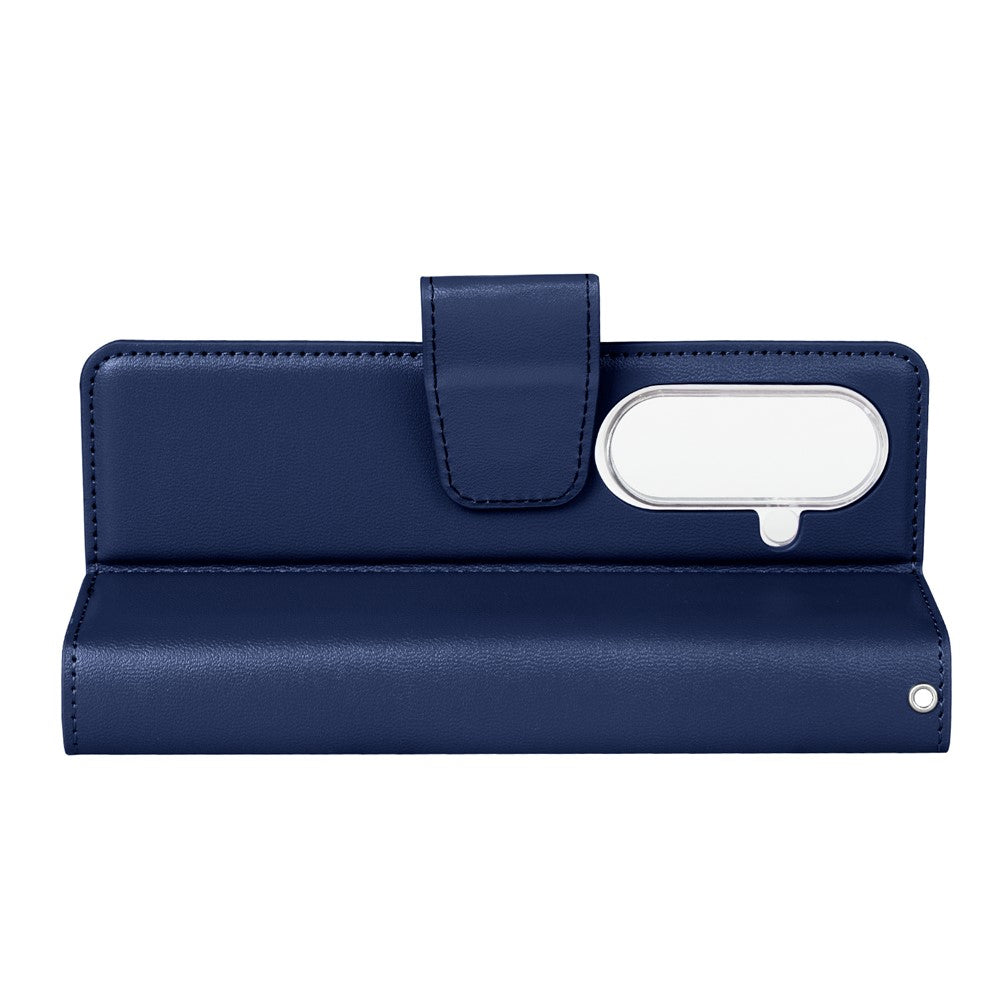 HANMAN Mill Series for Samsung	Galaxy Z Fold7 5G Case Wallet Stand PU Leather Phone Cover - Sapphire