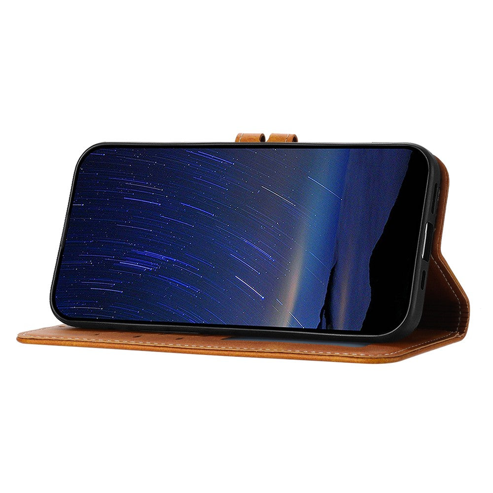 For iPhone 17 Pro Max Case Happy Cat Pattern Imprinted Leather Wallet Phone Cover - Yellow