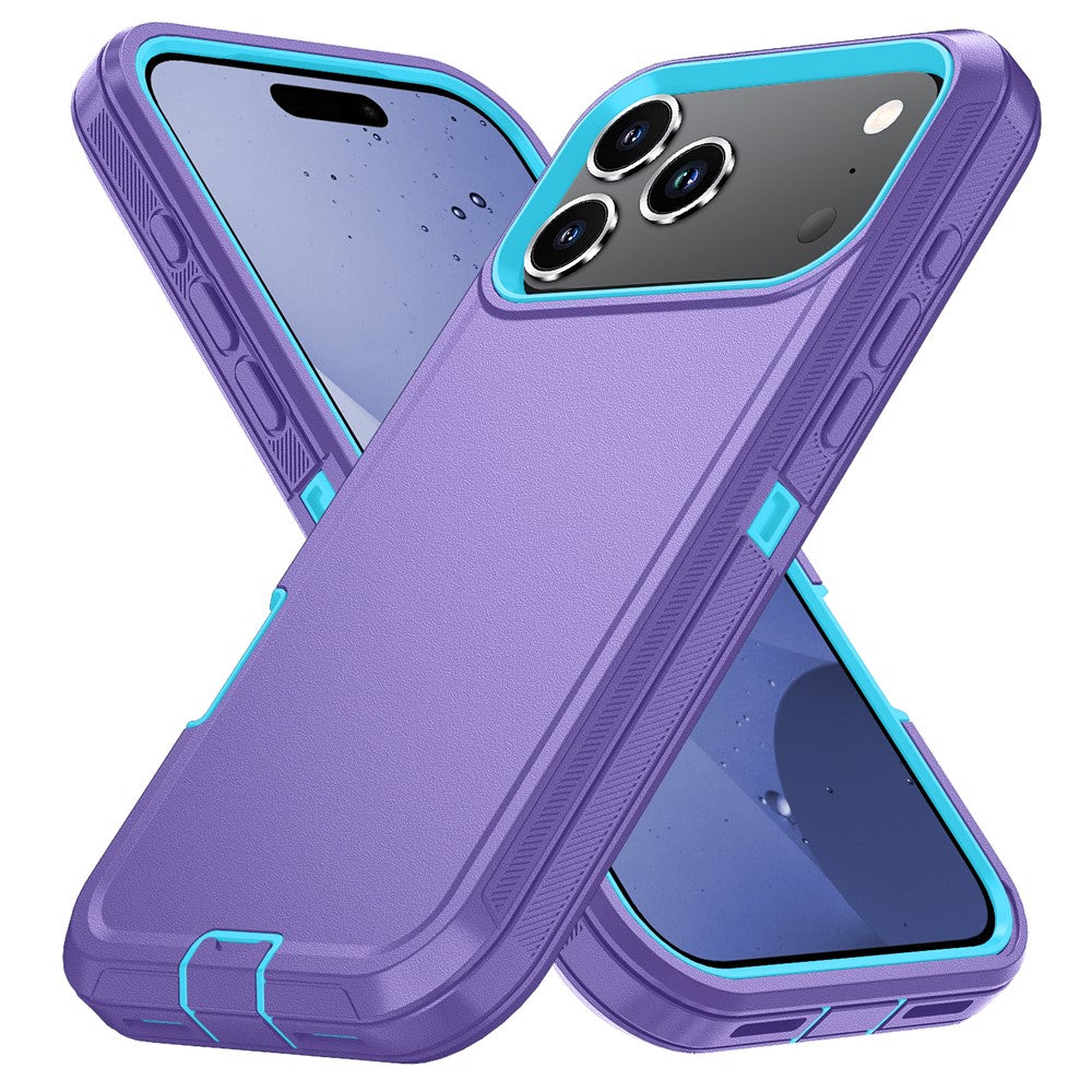 For iPhone 17 Pro Max Case Detachable PC + TPU Drop-Proof Back Cover - Light Purple  /  Sky Blue
