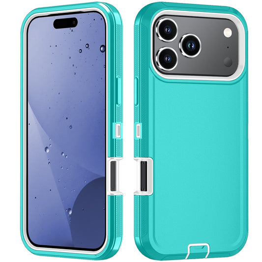 For iPhone 17 Pro Max Case Detachable PC + TPU Drop-Proof Back Cover - Water Blue  /  White