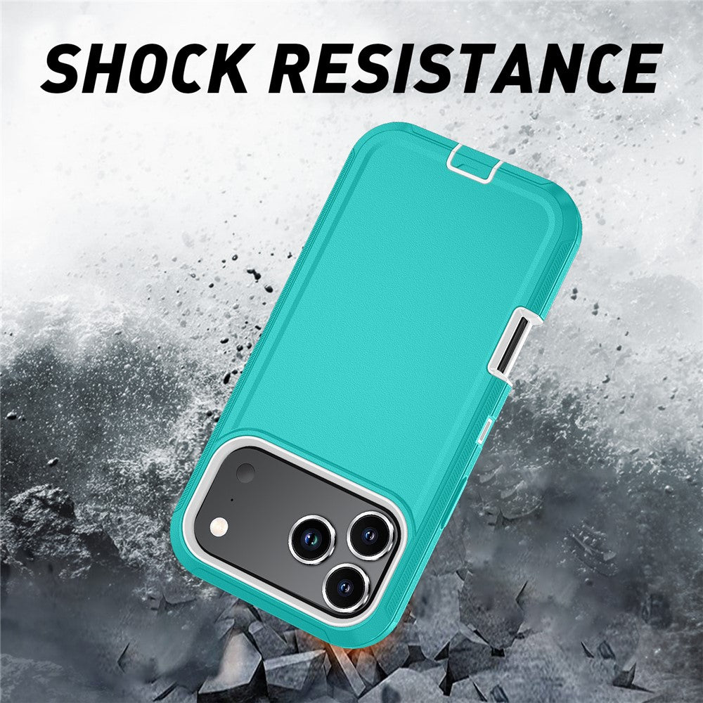 For iPhone 17 Pro Max Case Detachable PC + TPU Drop-Proof Back Cover - Water Blue  /  White