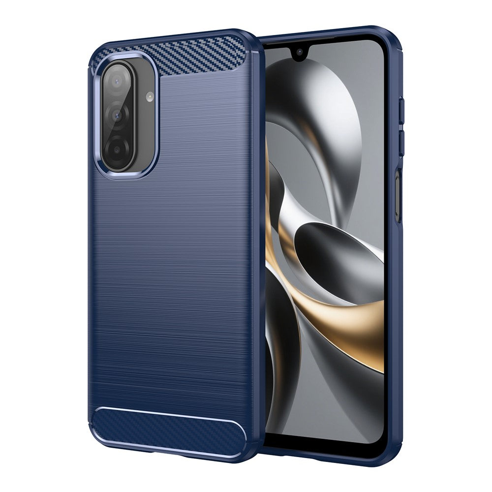 WANLONFENG LS Series For Samsung Galaxy A17 5G Case with Screen Film, Large Lens Hole Brushed Texture TPU Phone Cover - Blue