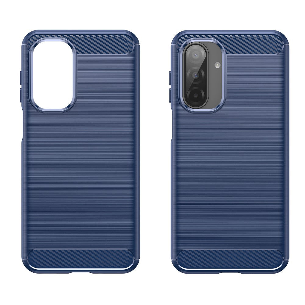 WANLONFENG LS Series For Samsung Galaxy A17 5G Case with Screen Film, Large Lens Hole Brushed Texture TPU Phone Cover - Blue