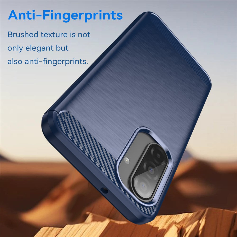 WANLONFENG LS Series For Samsung Galaxy A17 5G Case with Screen Film, Large Lens Hole Brushed Texture TPU Phone Cover - Blue