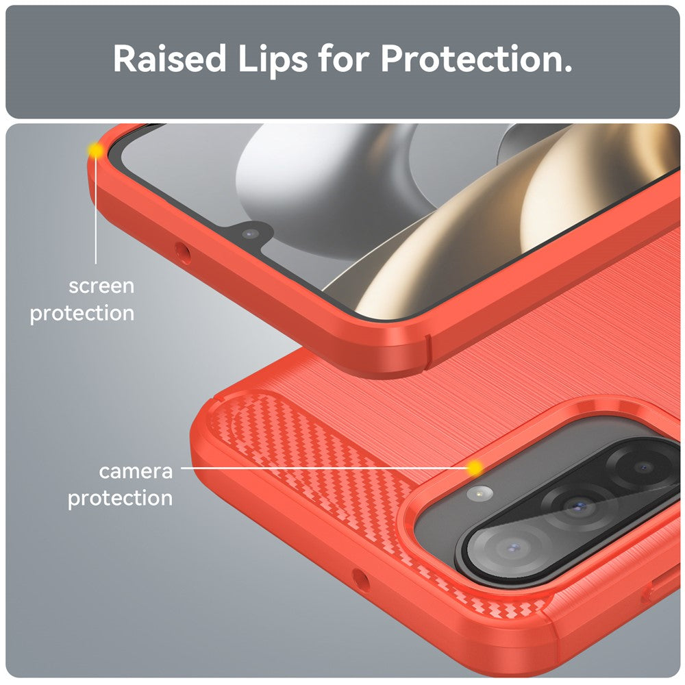 WANLONFENG LS Series For Samsung Galaxy A17 5G Case with Screen Film, Large Lens Hole Brushed Texture TPU Phone Cover - Red