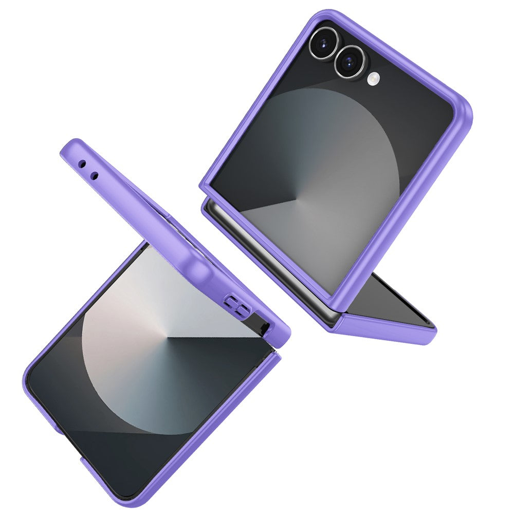 For Samsung Galaxy Z Flip7 5G Case Rotatable Ring Kickstand Hard PC Phone Cover - Purple