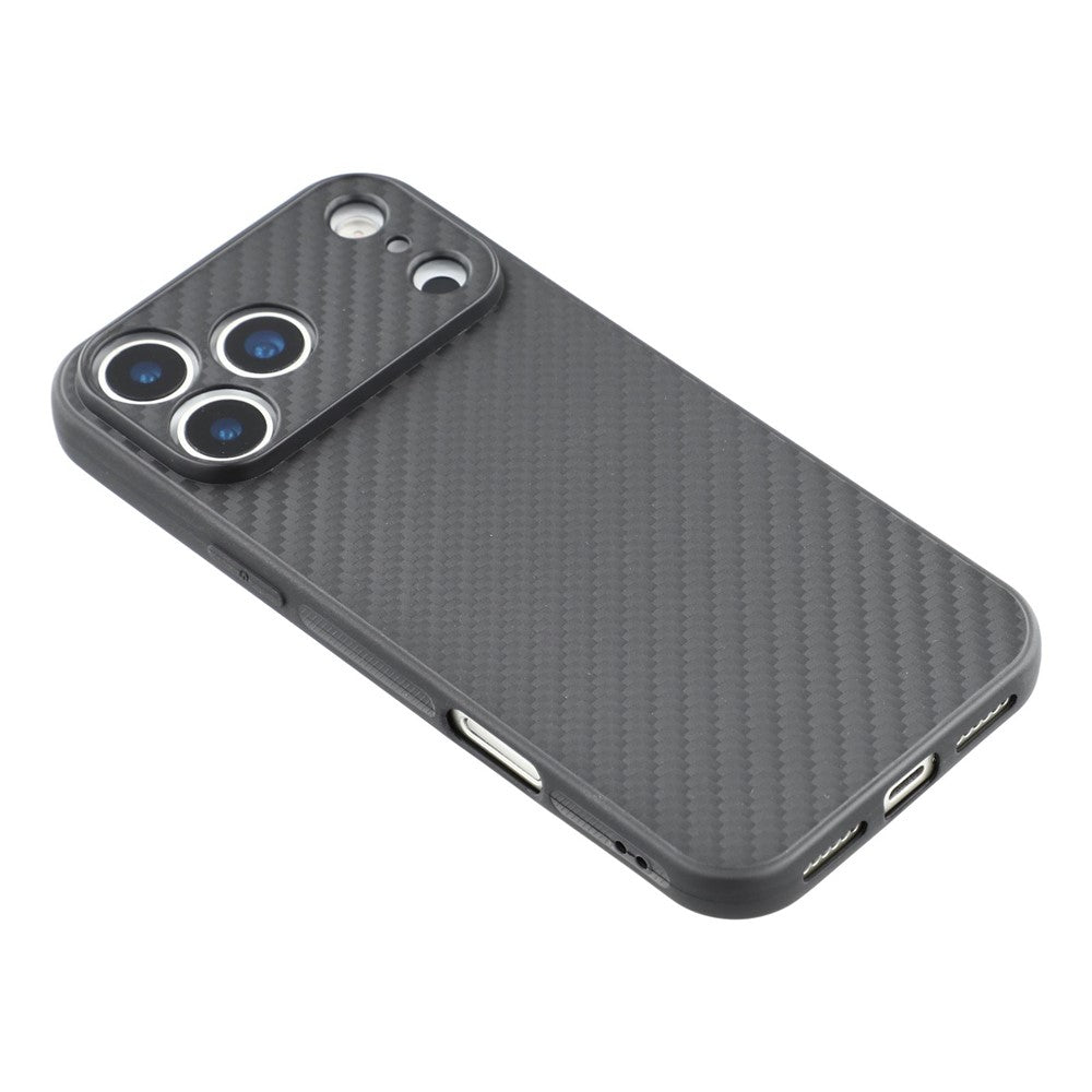 For iPhone 17 Pro Max Case Flexible TPU Carbon Fiber Texture Shockproof Phone Cover