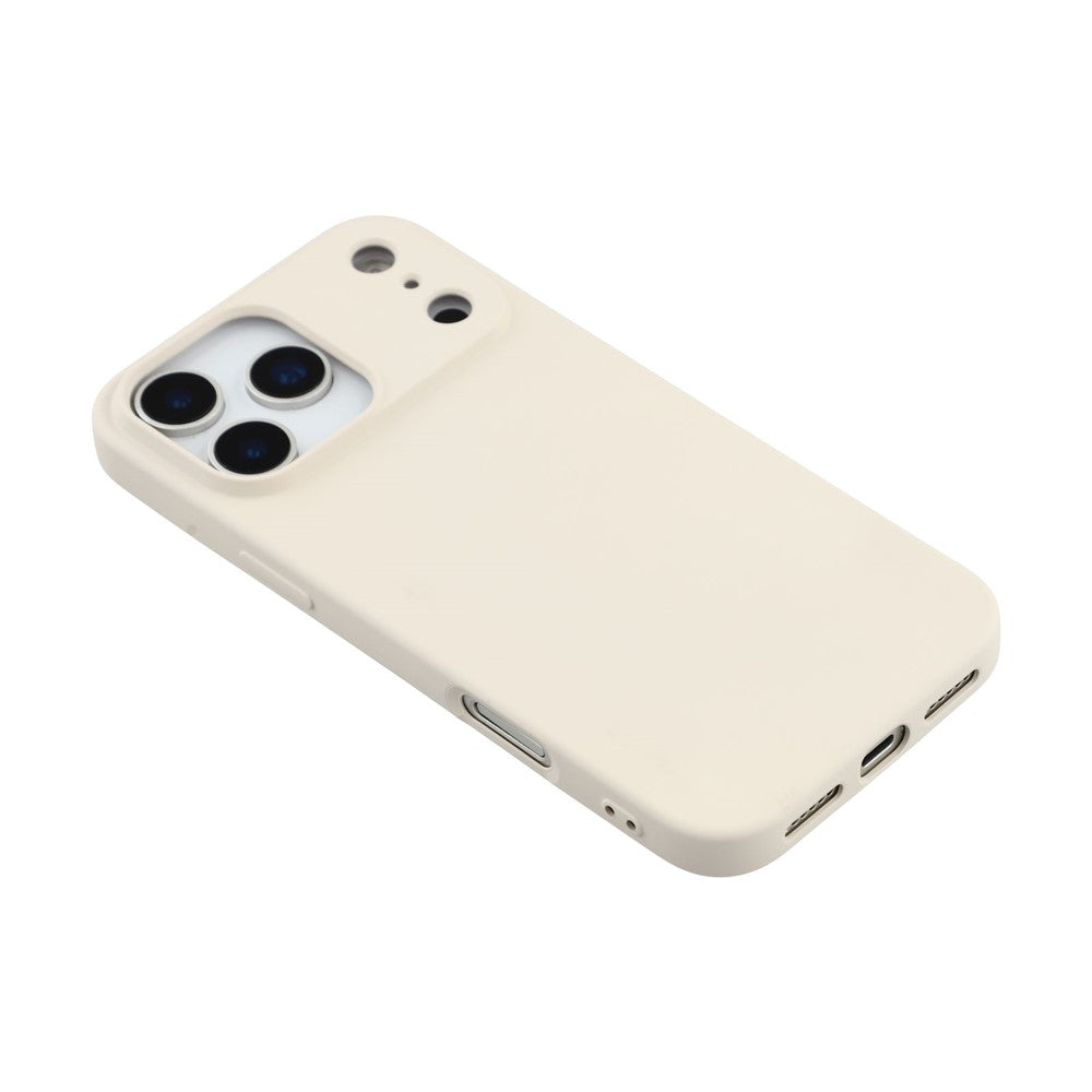 For iPhone 17 Pro Max TPU Case Soft Fiber Lining Anti-Scratch Phone Cover - White