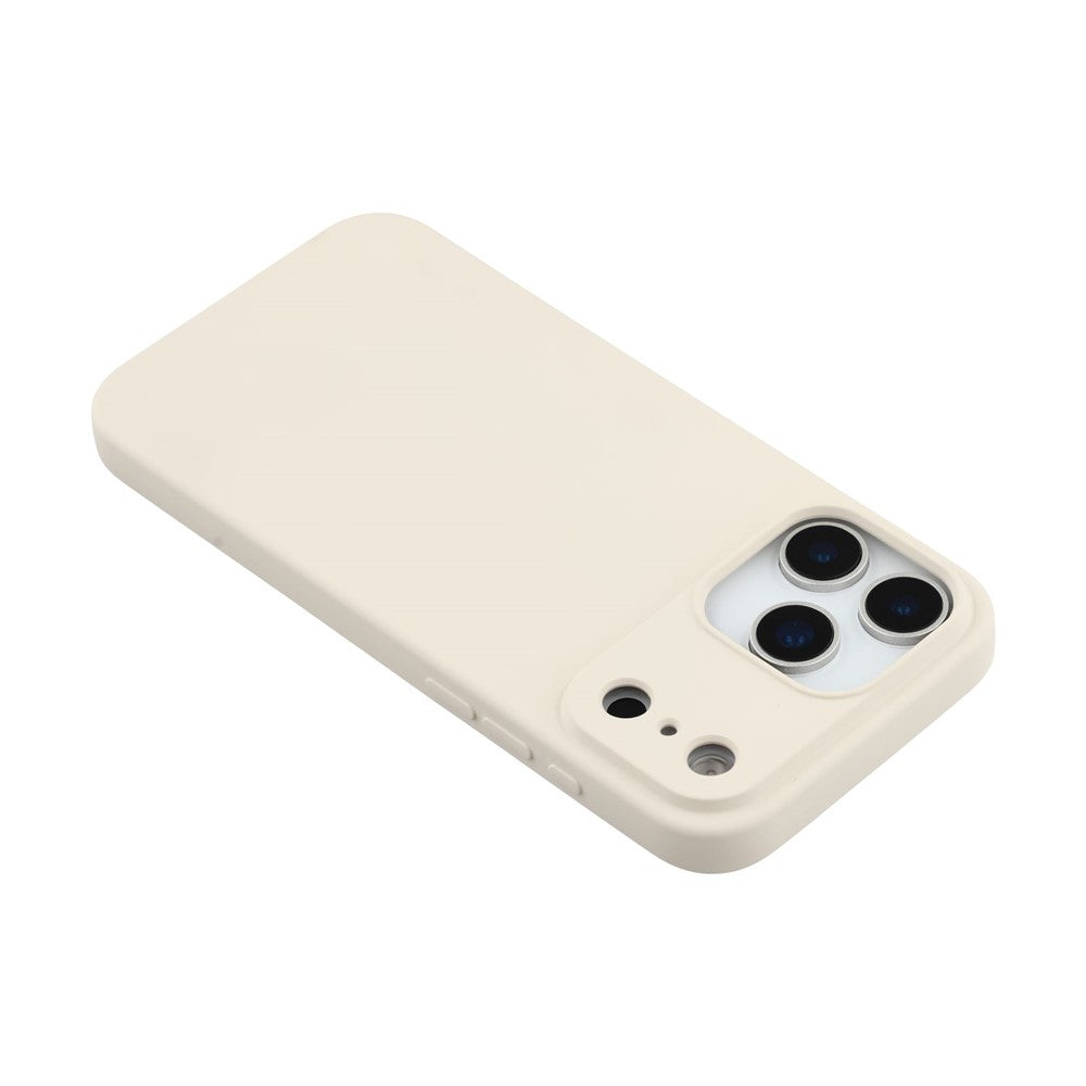 For iPhone 17 Pro Max TPU Case Soft Fiber Lining Anti-Scratch Phone Cover - White