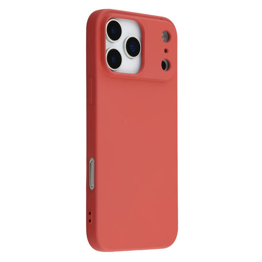For iPhone 17 Pro Max TPU Case Soft Fiber Lining Anti-Scratch Phone Cover - Hawthorn Red