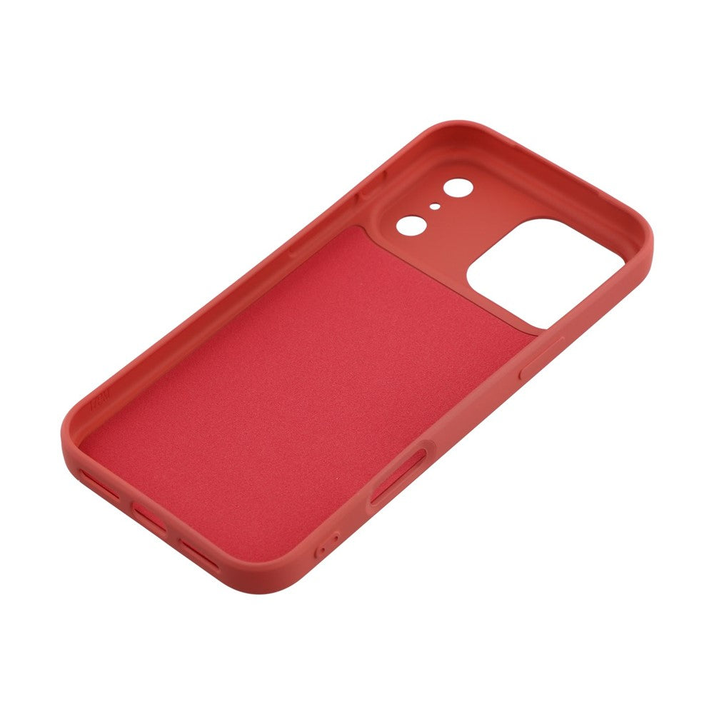 For iPhone 17 Pro Max TPU Case Soft Fiber Lining Anti-Scratch Phone Cover - Hawthorn Red
