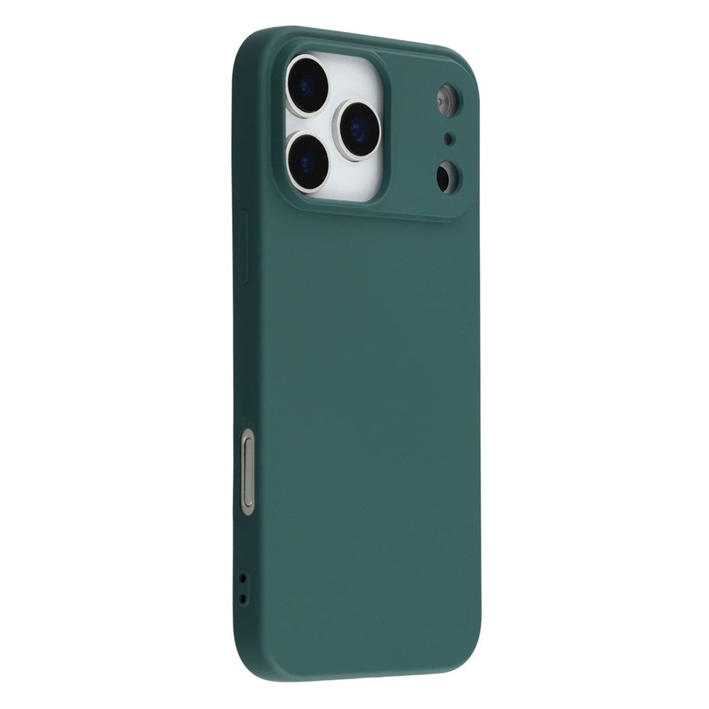 For iPhone 17 Pro Max TPU Case Soft Fiber Lining Anti-Scratch Phone Cover - Army Green