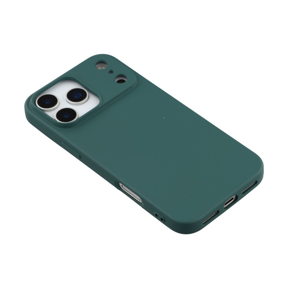For iPhone 17 Pro Max TPU Case Soft Fiber Lining Anti-Scratch Phone Cover - Army Green