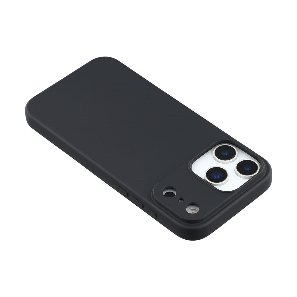 For iPhone 17 Pro Max TPU Case Soft Fiber Lining Anti-Scratch Phone Cover - Black