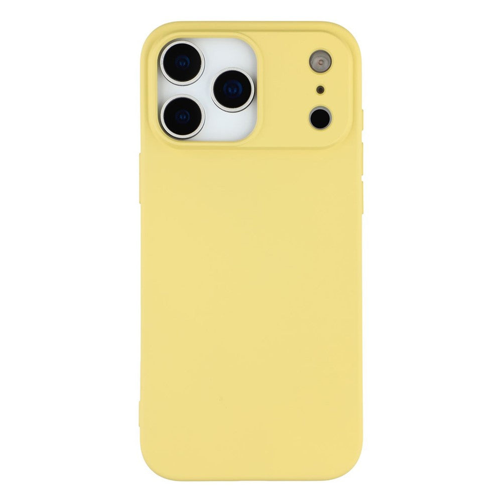 For iPhone 17 Pro Max TPU Case Soft Fiber Lining Anti-Scratch Phone Cover - Yellow