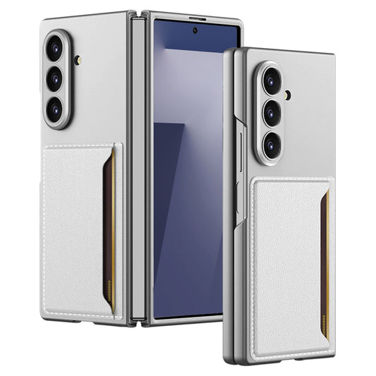GKK For Samsung Galaxy Z Fold7 5G Case Hard PC Phone Cover with Slim Card Holder, Screen Film - Silver