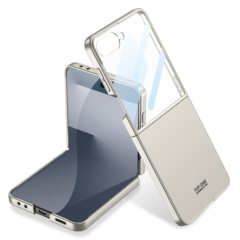 GKK For Samsung Galaxy Z Flip7 5G Case Hard PC Anti-Scratch Phone Cover Small Screen Film - Titanium Grey