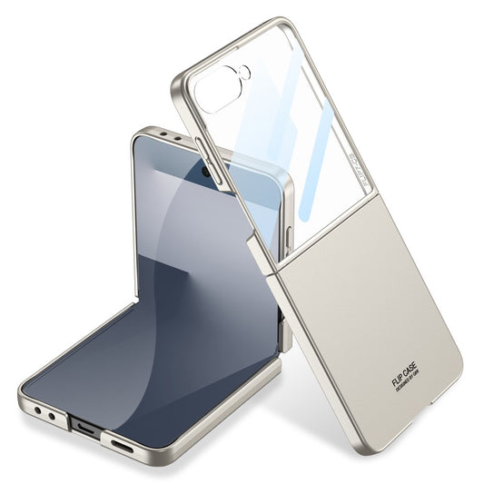 GKK For Samsung Galaxy Z Flip7 5G Case Hard PC Anti-Scratch Phone Cover Small Screen Film - Titanium Grey