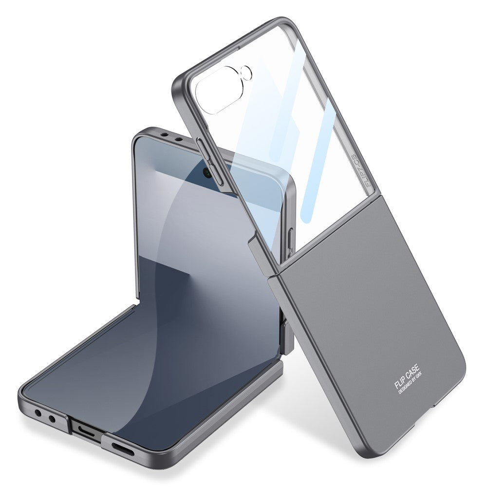 GKK For Samsung Galaxy Z Flip7 5G Case Hard PC Anti-Scratch Phone Cover Small Screen Film - Grey