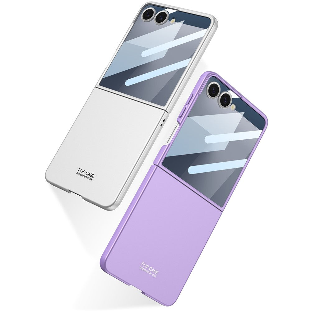 GKK For Samsung Galaxy Z Flip7 5G Case Hard PC Anti-Scratch Phone Cover Small Screen Film - Grey