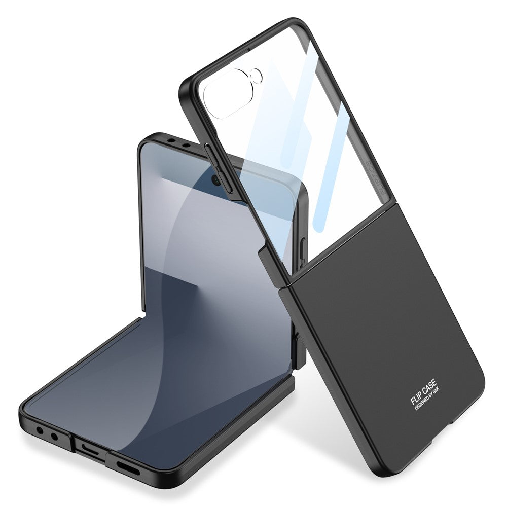 GKK For Samsung Galaxy Z Flip7 5G Case Hard PC Anti-Scratch Phone Cover Small Screen Film - Black