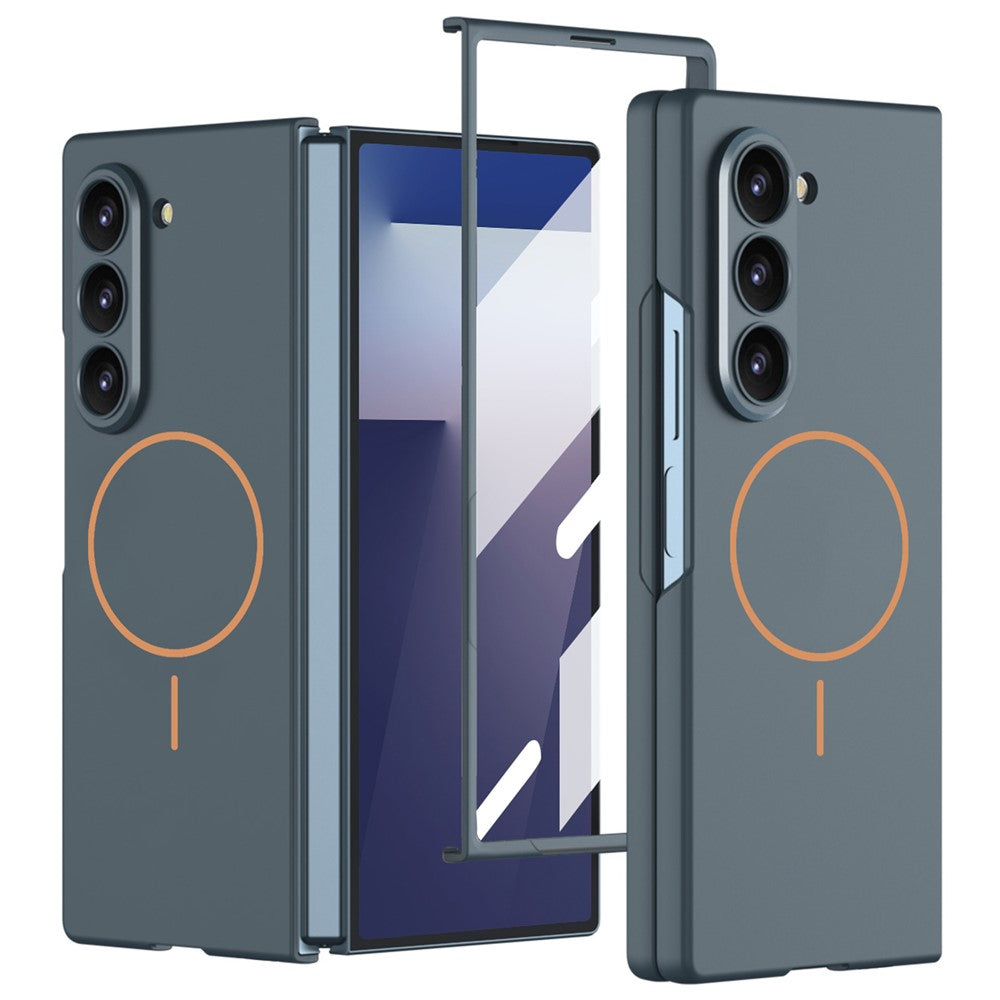 GKK For Samsung Galaxy Z Fold7 5G Magnetic Case Slim Hard PC + Tempered Glass Phone Cover with Screen Film - Green