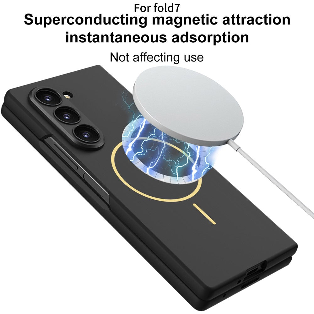 GKK For Samsung Galaxy Z Fold7 5G Magnetic Case Slim Hard PC + Tempered Glass Phone Cover with Screen Film - Green