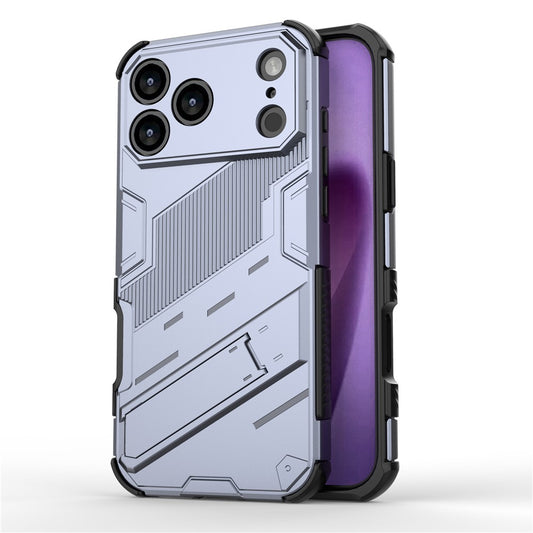 For iPhone 17 Pro Max Case PC + TPU Shockproof Phone Cover with Kickstand - Grey