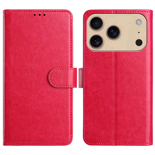 For iPhone 17 Pro Max Wallet Phone Case Stand PU Leather Folio Flip Cover with 8 Card Slot - Rose