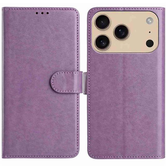For iPhone 17 Pro Max Wallet Phone Case Stand PU Leather Folio Flip Cover with 8 Card Slot - Purple