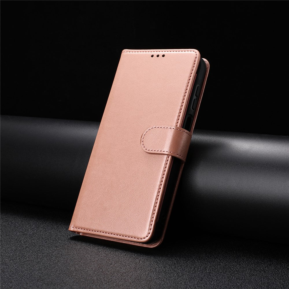 For iPhone 17 Pro Max Wallet Phone Case Stand PU Leather Folio Flip Cover with 8 Card Slot - Rose Gold