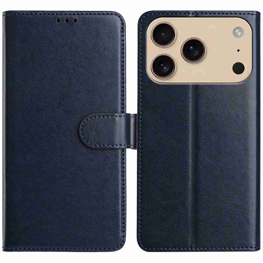 For iPhone 17 Pro Max Wallet Phone Case Stand PU Leather Folio Flip Cover with 8 Card Slot - Dark Blue