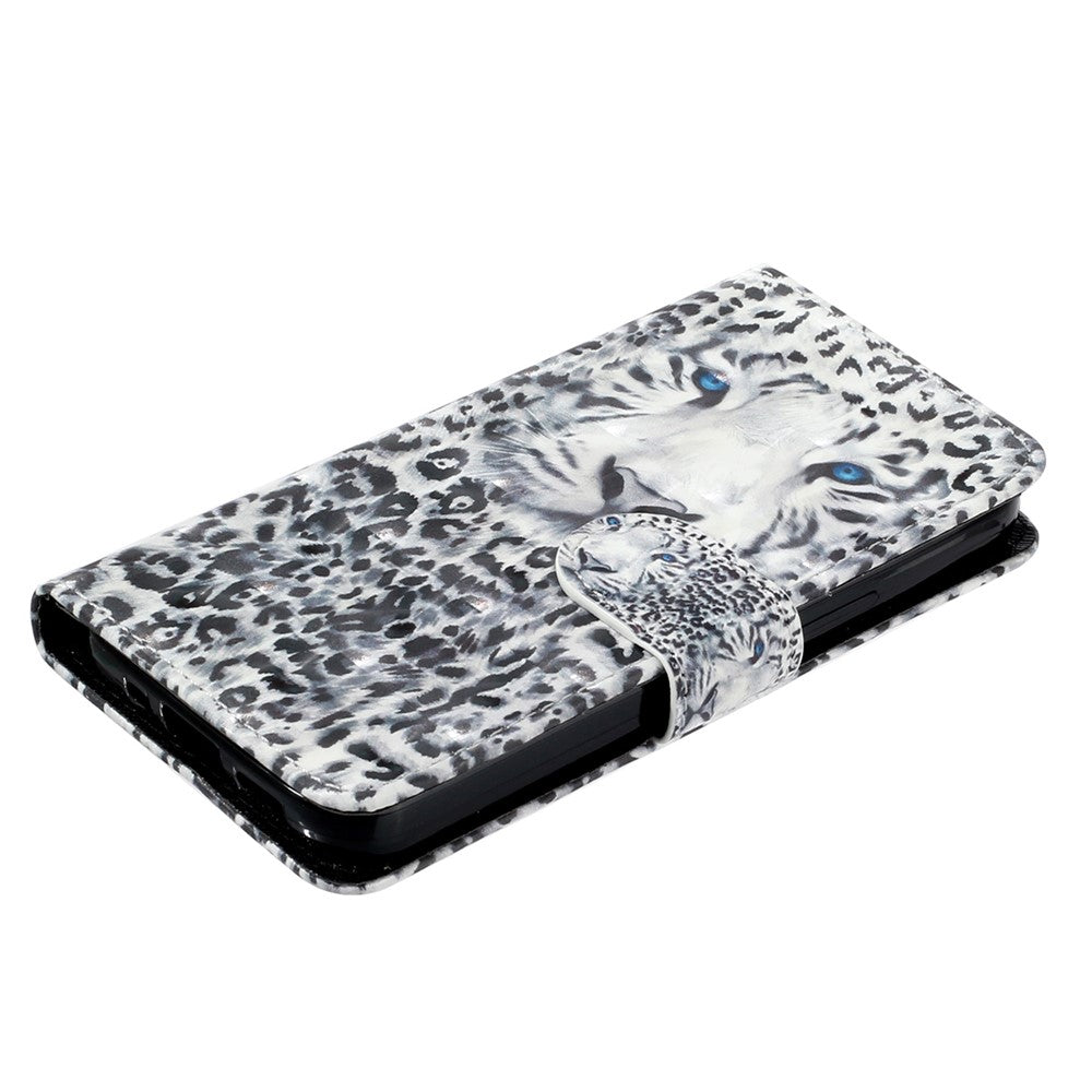 For iPhone 17 Pro Max Wallet Case 3D Pattern Printed Leather Phone Cover with Strap - Leopard