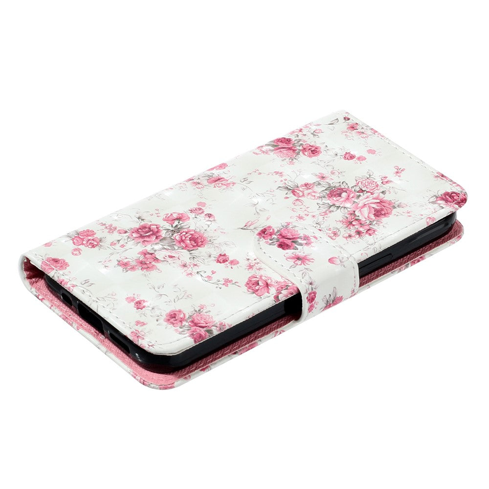 For iPhone 17 Pro Max Wallet Case 3D Pattern Printed Leather Phone Cover with Strap - Roses