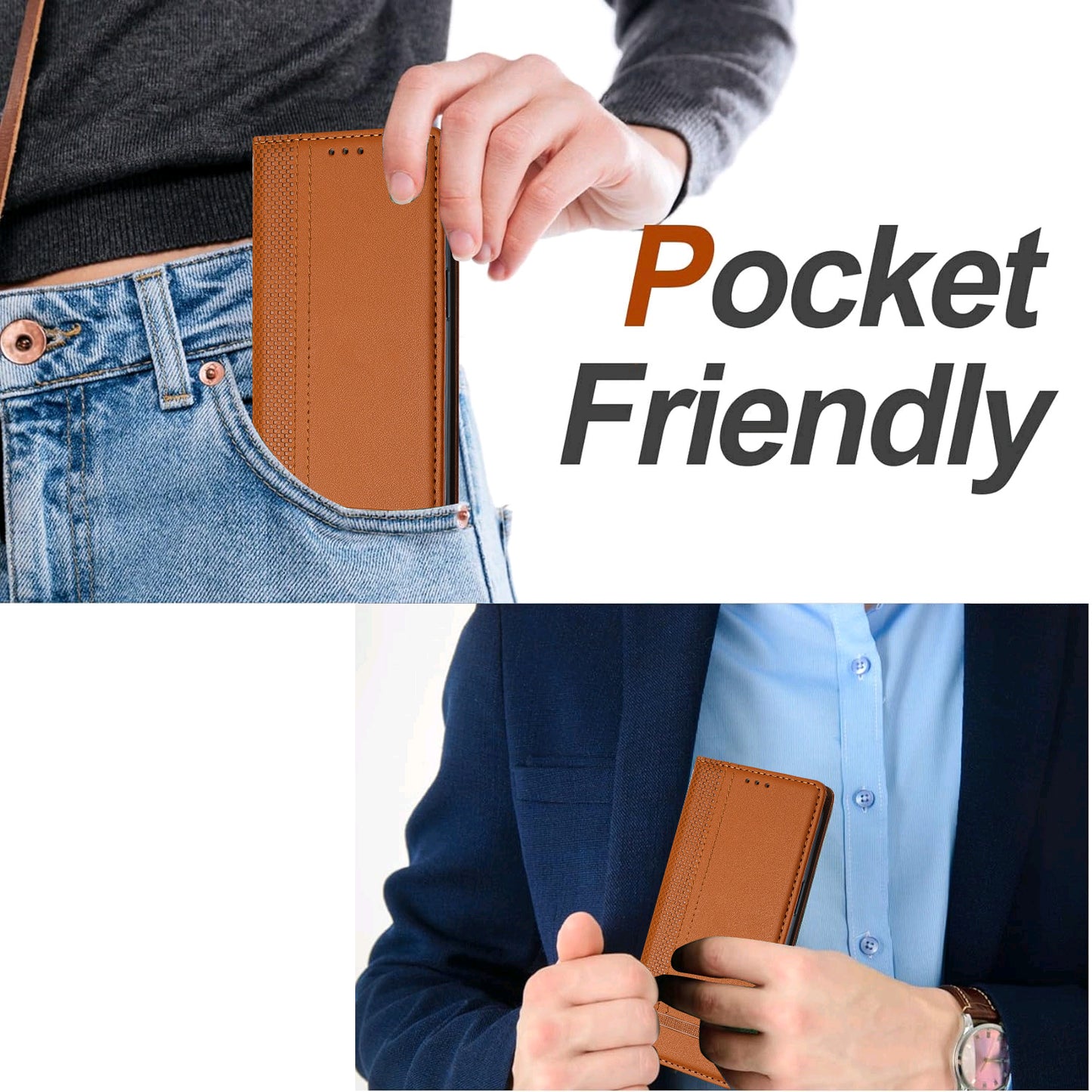 For iPhone 17 Pro Max Case L-Shaped Grid Pattern Leather Stand Phone Cover with Card Slots - Brown