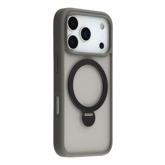 For iPhone 17 Pro Max Case Rotating Kickstand TPU + PC Magnetic Phone Cover  - Grey