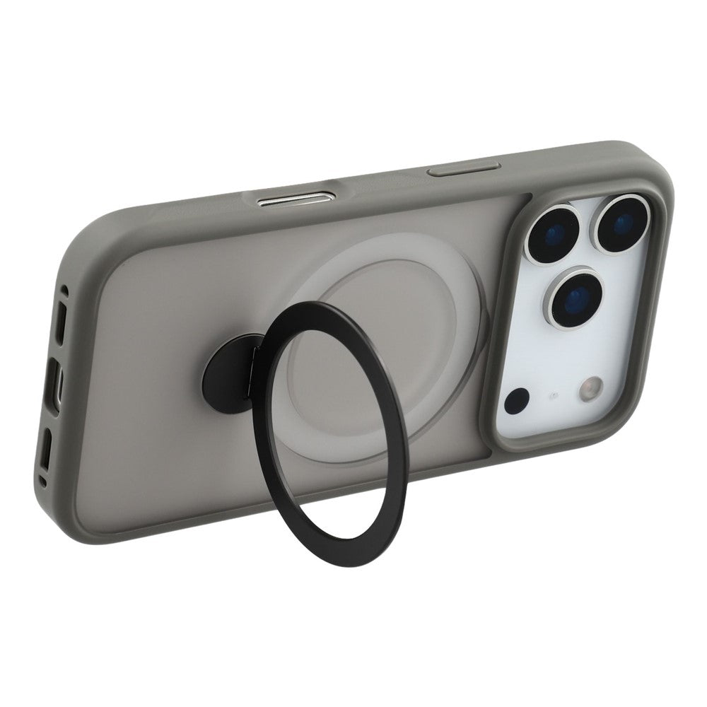 For iPhone 17 Pro Max Case Rotating Kickstand TPU + PC Magnetic Phone Cover  - Grey