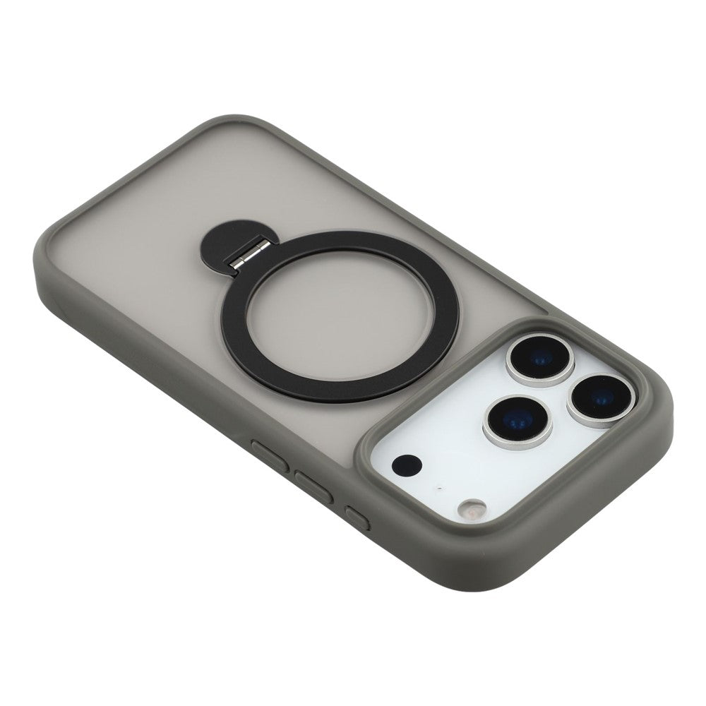 For iPhone 17 Pro Max Case Rotating Kickstand TPU + PC Magnetic Phone Cover  - Grey