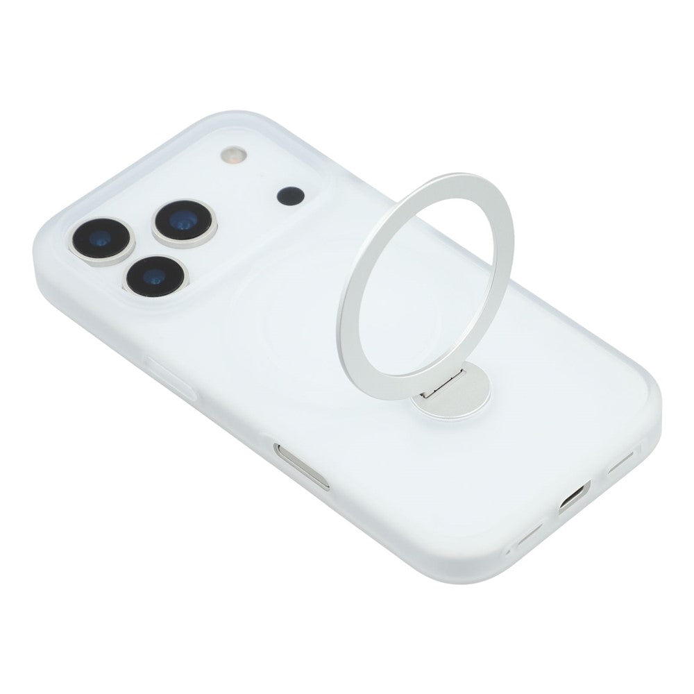 For iPhone 17 Pro Max Case Rotating Kickstand TPU + PC Magnetic Phone Cover - White