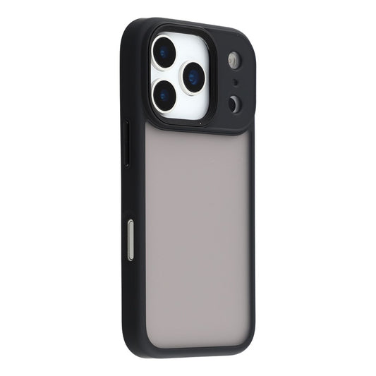 For iPhone 17 Pro Max Case Shockproof TPU + PC Phone Back Cover with Metal Buttons - Black
