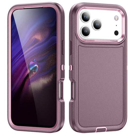 For iPhone 17 Pro Max Case PC + Silicone + EVA 3 in 1 Shockproof Phone Cover - Purple + Pink