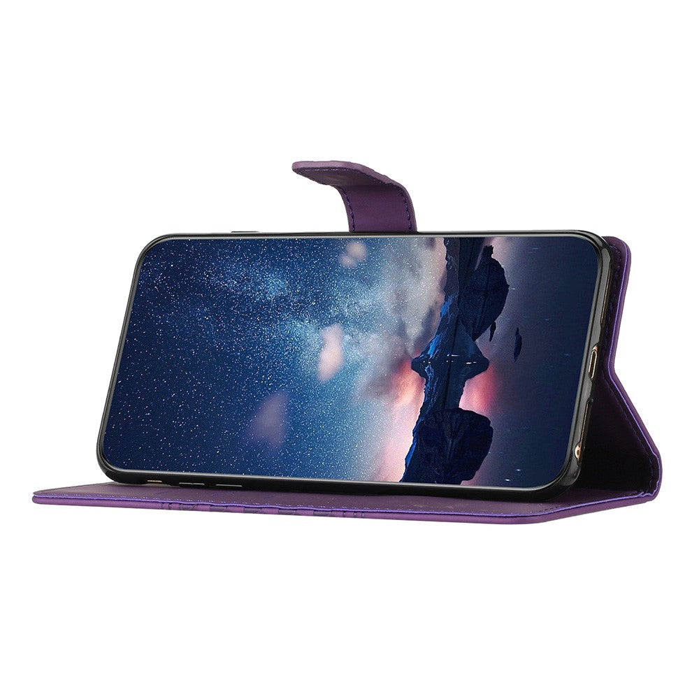For iPhone 17 Pro Max Case Rhombus Leather Horizontal Flip Phone Cover with Wrist Strap - Purple