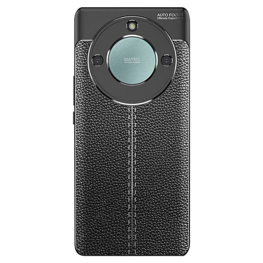 Anti-scratch TPU Case for Honor X40 5G , Litchi Texture Fingerprint-free Protective Phone Cover - Black