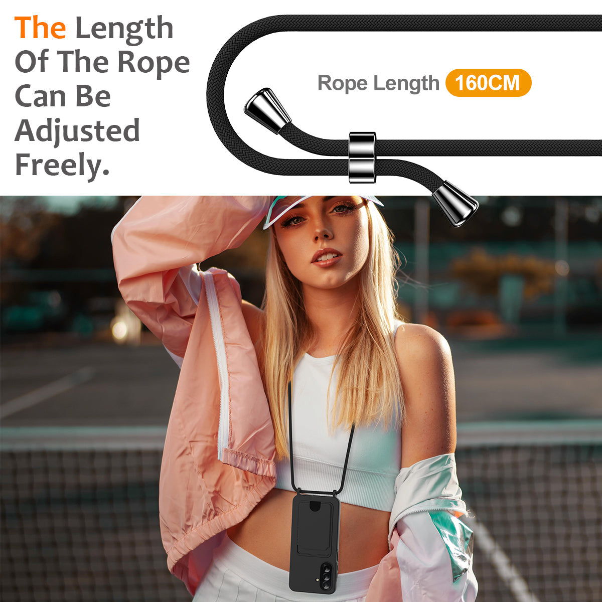 For Samsung Galaxy A17 5G Case Liquid Silicone Card Holder Back Phone Cover with Lanyard - Black