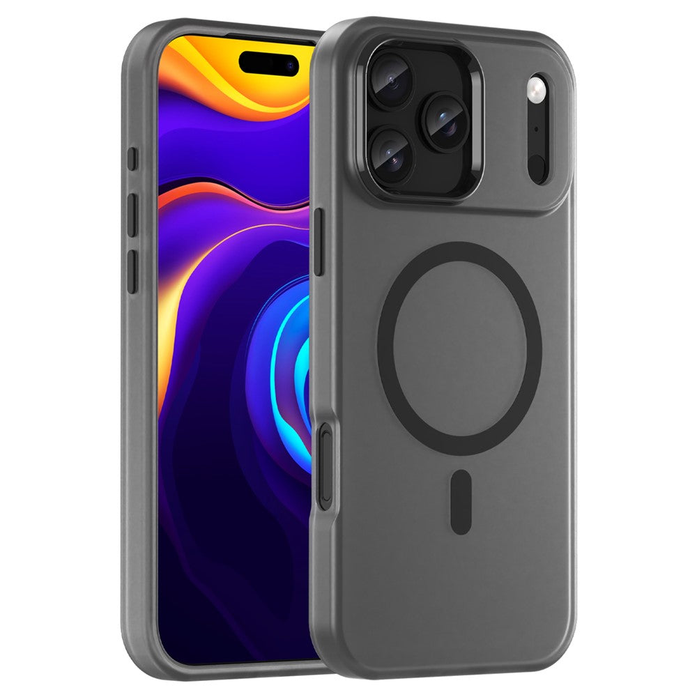 For iPhone 17 Pro Max Case Compatible with MagSafe TPU + PC Slim Matte Translucent Phone Cover - Black