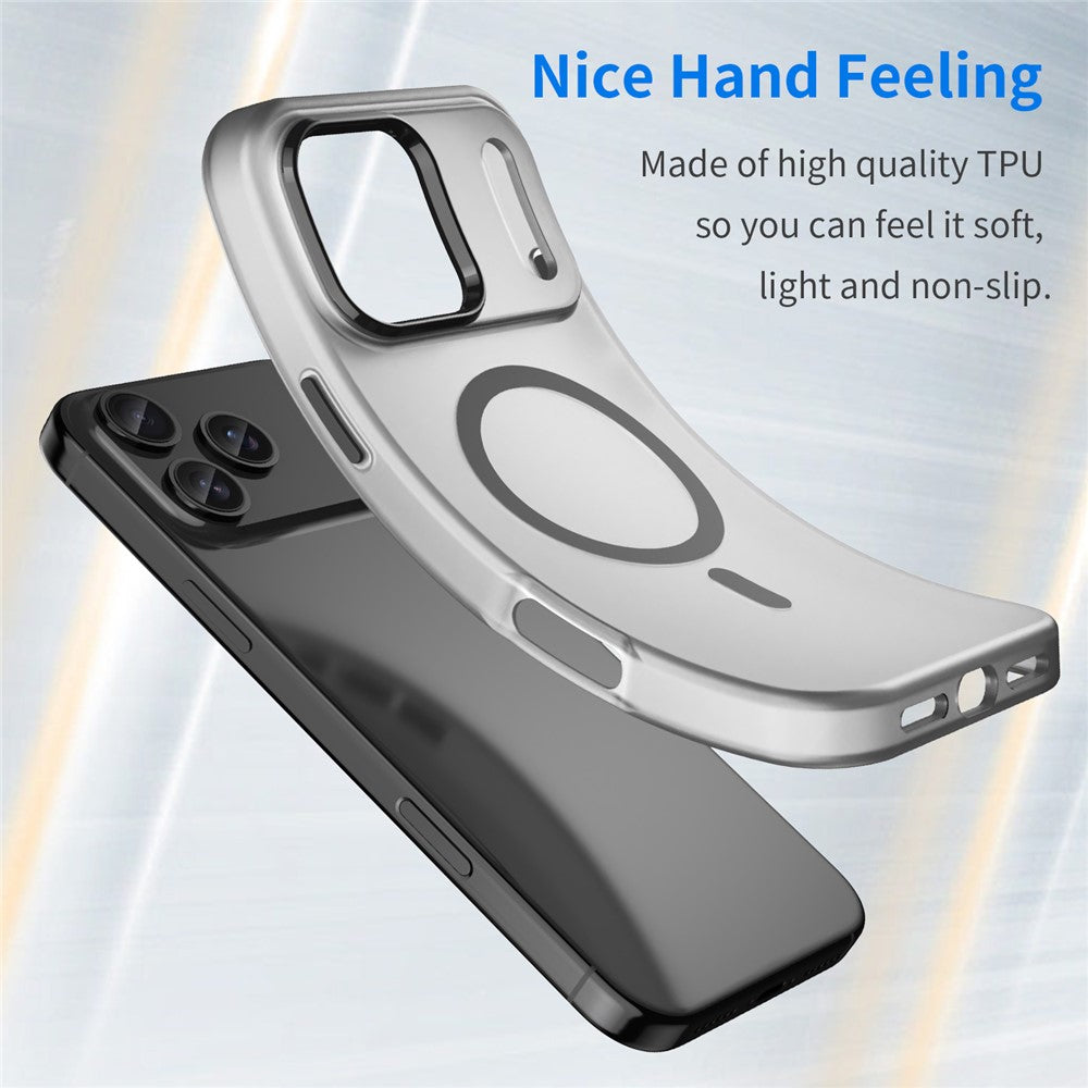 For iPhone 17 Pro Max Case Compatible with MagSafe TPU + PC Slim Matte Translucent Phone Cover - Black