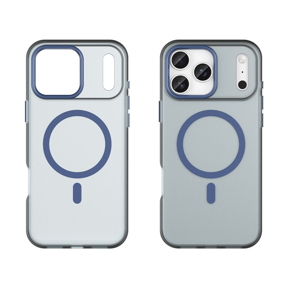 For iPhone 17 Pro Max Case Compatible with MagSafe TPU + PC Slim Matte Translucent Phone Cover - Dark Blue