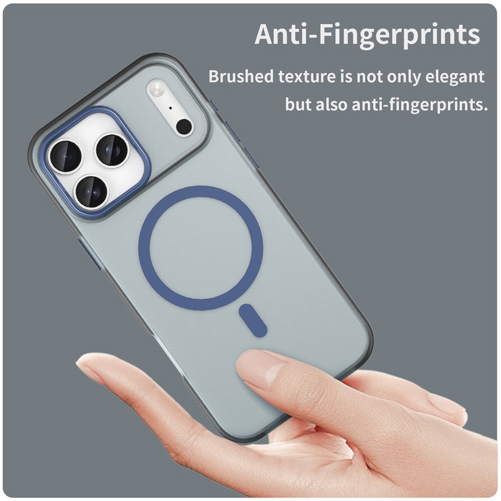 For iPhone 17 Pro Max Case Compatible with MagSafe TPU + PC Slim Matte Translucent Phone Cover - Dark Blue