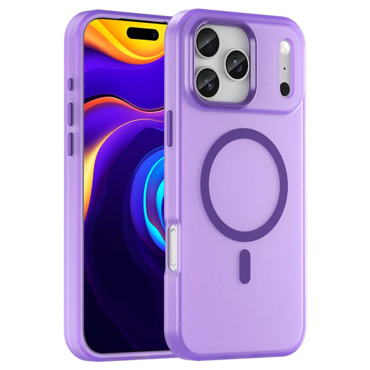 For iPhone 17 Pro Max Case Compatible with MagSafe TPU + PC Slim Matte Translucent Phone Cover - Dark Purple